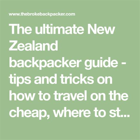 Updated Backpacking New Zealand Travel Guide 2021 Tips New