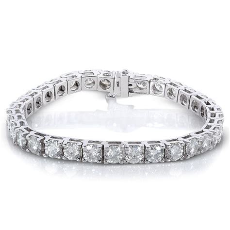 Moissanite Tennis Bracelet 16 12 CTW 10k White Gold | White gold