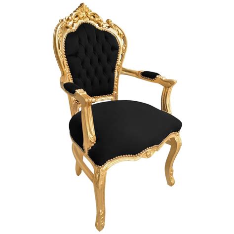 Velvet armchair with embroidered owl. Baroque rococo style armchair black velvet and gold wood