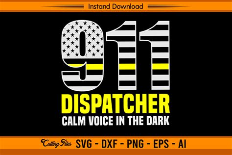 911 Dispatcher Calm Voice In The Dark Graphic By Sketchbundle