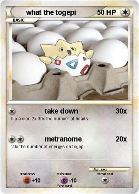 Only its head and stubby hands and feet appear out of its egg's shell. Pokémon what the togepi - take down - My Pokemon Card