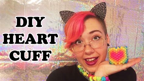 Rainbow Heart Kandi Cuff Tutorial Youtube