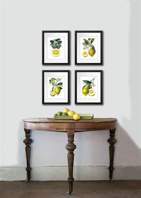 We did not find results for: Kitchen Art Decor Antique Botanical Print SET OF 4 LEMONS Fruits Wall Hanging | eBay