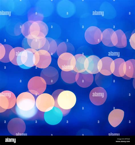 Beautiful City Blurring Lights Abstract Circular Bokeh Blue Background