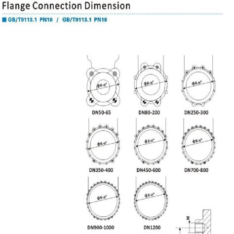 China Flange Connection Dimension Gbt91131 Pn10 And Pn16 Drawing