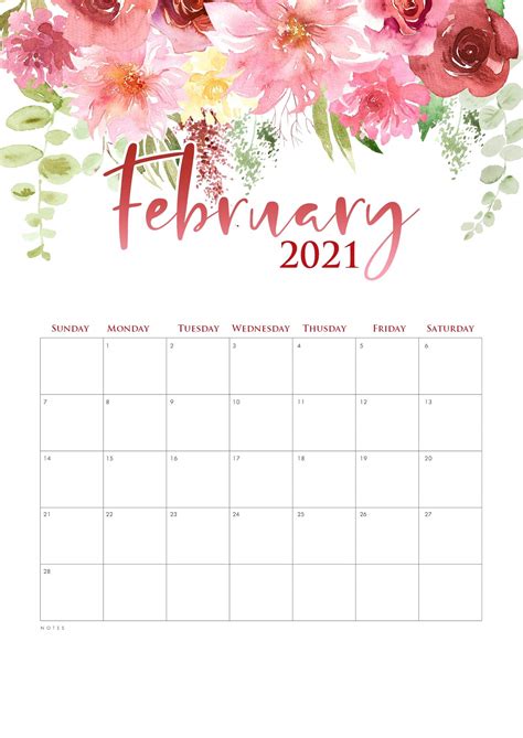 Free printable february 2021 calendar. February Calendar 2021 Free Printable Template PDF Word Excel