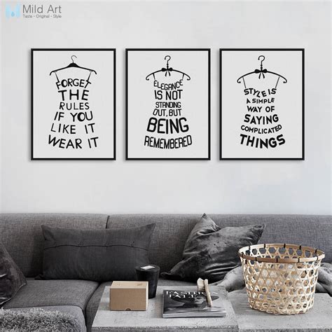 Modern Abstract Black Fashion Poster Print A4 Motivational Quotes Wall 