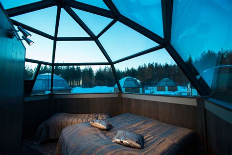 Inside The Glass Igloo Of Arctic Snow Hotel In Finnish