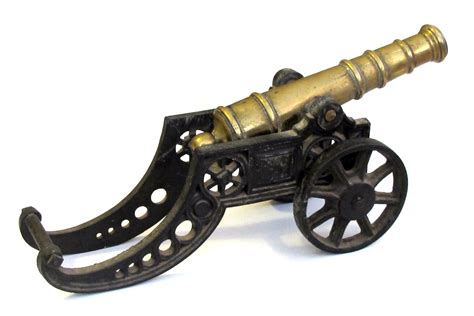 A Finely Rendered English Victorian Brass Ornamental Signal Cannon On