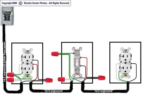 This time the electrician has brought power into the first switch, through the. I want to wire the following diagram. From source -to switched receptacle -to switch -to hot ...