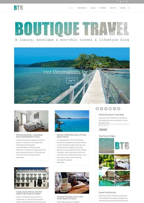 Under The Bonnet Travel Blog Website Design