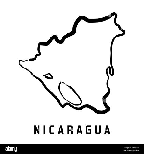 Mapa De Nicaragua Esquema Simple Vector Dibujado A Mano Mapa De Estilo Simplificado Imagen