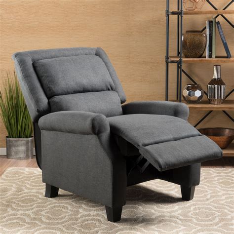 Monica Dark Grey Fabric Recliner Recliner Noble House Furniture