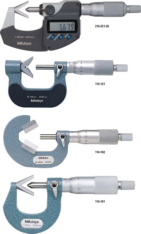Mitutoyo Series 314 114 3 Flutes And 5 Flutes V Anvil Micrometers