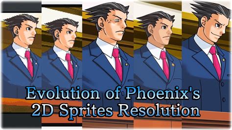 Ace Attorney Evolution Of Phoenixs 2d Sprites Resolution Youtube