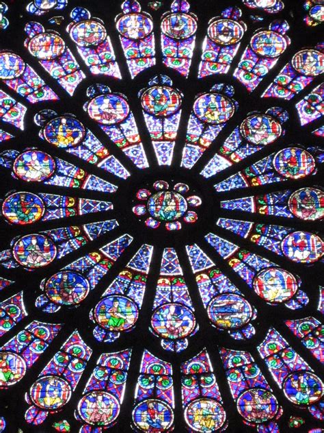 Pretty Stained Glass At Notre Dame In Paris Stained Glass Rose Window Paris
