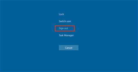 Windows 10 Logout Command