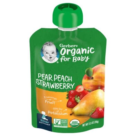 Gerber® Organic 2nd Foods Pear Peach Strawberry Stage 2 Baby Food 35