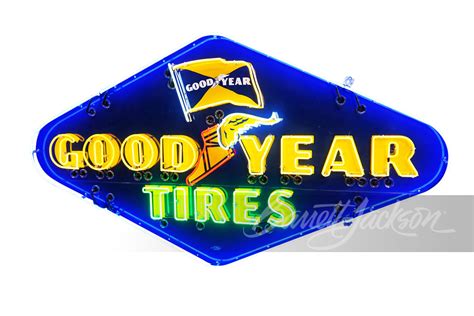 Lot 9394 Goodyear Tires Neon Porcelain Sign Barrett Jackson