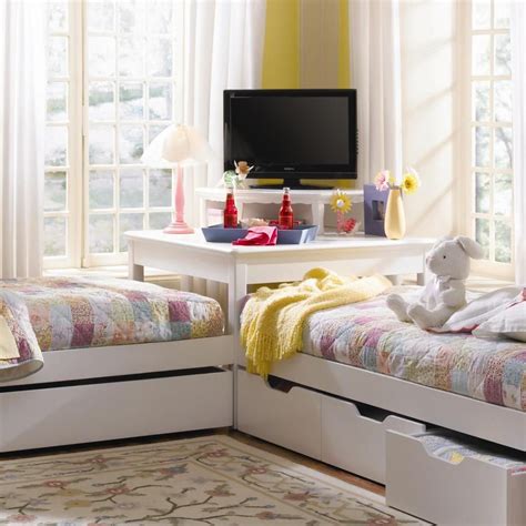 Are you storage smart in your bedroom? Twin beds. Great space saving idea for a shared bedroom. I ...