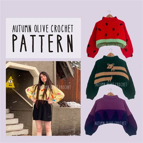 Crochet Pattern Mabels Sweater Collection 20 In 1 Size Inclusive