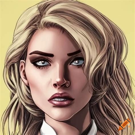 Black And White Comic Book Art Of A Blond Woman