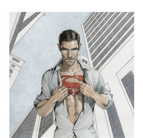 Print Superhero Figure Portrait Graphic Male Nude Men Erotic CLARK KENT