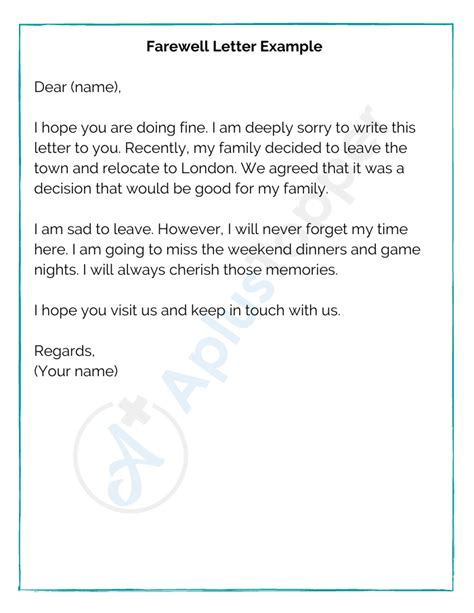Sample Farewell Letters Format Examples And How To Write