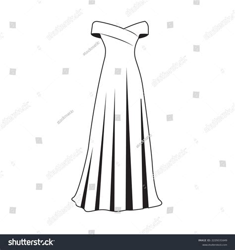 Line Icon Bridesmaid Dress Vector Illustartion Stock Vector Royalty