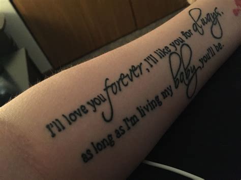 Ill Love You Forever Ill Like You For Always Tattoo From The Book By