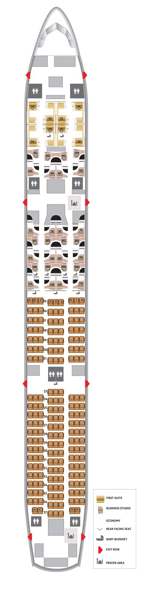 Etihad Airways A380 Seat Map