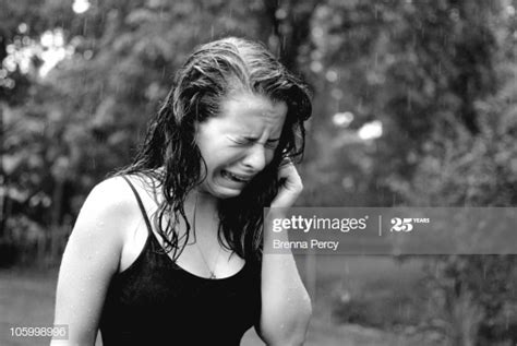 Girl Crying In The Rain Stock Photo Getty Images