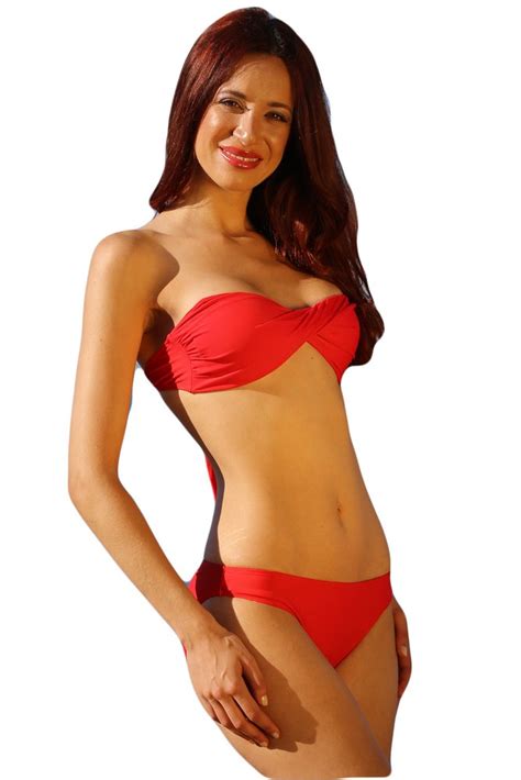 Two Piece Premium Red Bandeau Bikini Smooth At Best Price In Vadodara