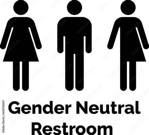 Gender Neutral Restroom Sign All Gender Restroom Sign Stock Vector
