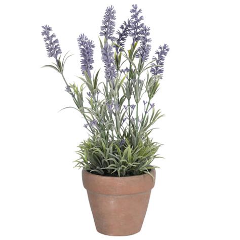 36cm Potted Faux Lavender Flower Plant Temple And Webster