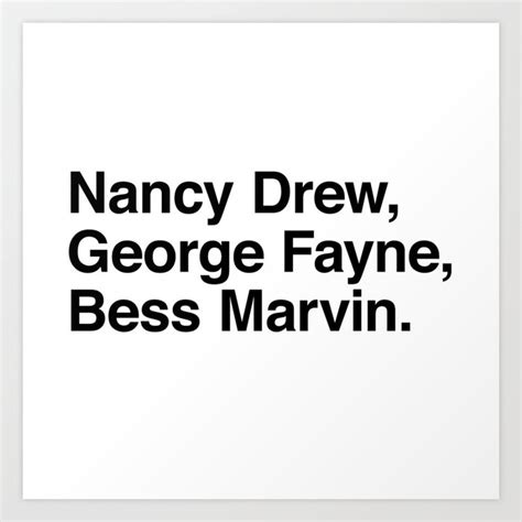 Nancy Drew George Fayne Bess Marvin Art Print By Moondoo Design Society6