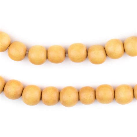 Yellow Round Natural Wood Beads 8mm The Bead Chest