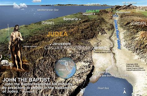 Map Where John The Baptist Ministered Casual English Bible