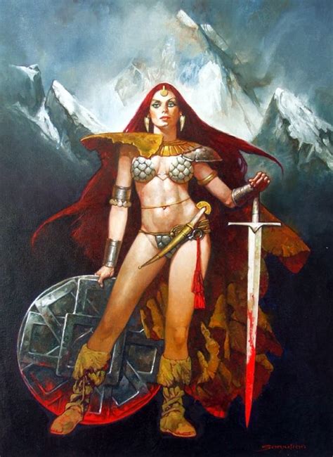 Sanjulian Red Sonja Fantasy Warrior Women Sword And Sorcery