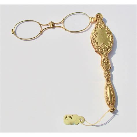 Gold Lorgnette Reading Glasses 19th Century
