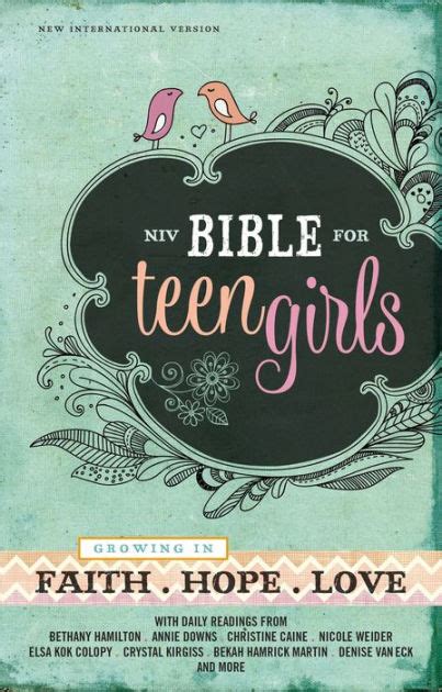 Niv Bible For Teen Girls Growing In Faith Hope And Love By Zondervan