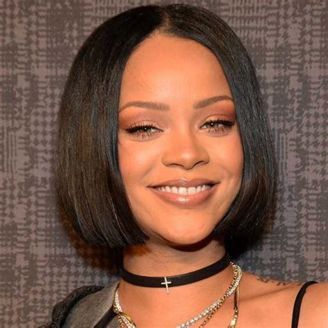 Rihanna Inspired Straight Short Bob Lace Front Human Hair Wigs 250