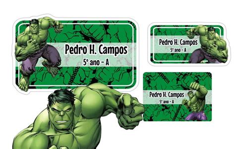 Preciso Lua Alumínio Etiquetas Escolares Hulk Para Imprimir Despir