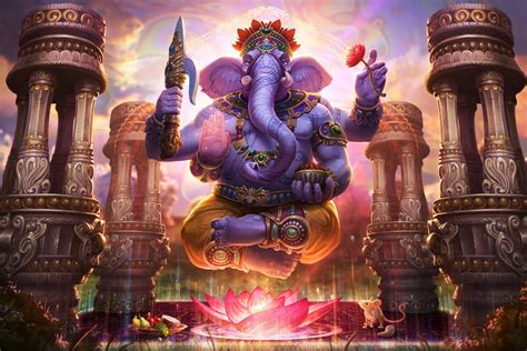 Buy God Elephant Art Jon Neimeister Ganesha Lotus