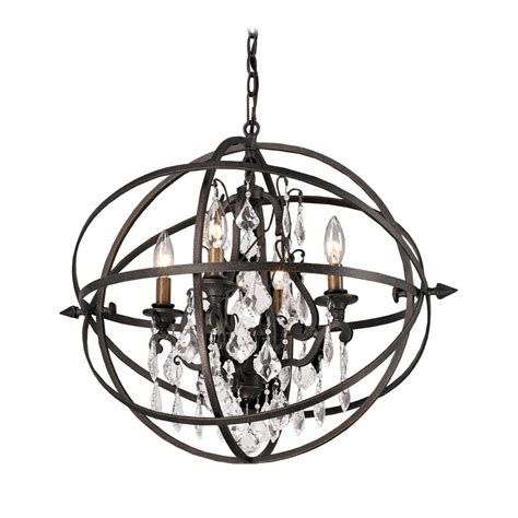 Style # 1k583 at lamps plus. Orb Crystal Chandelier Pendant Light in Bronze Finish | F2995 | Destination Lighting
