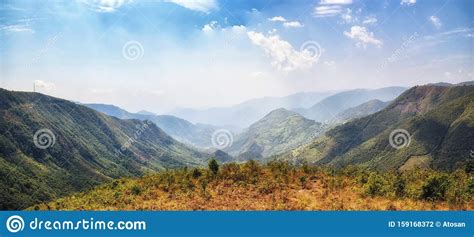 Beautiful Green Hills And Landscape Of Meghalaya East Khasi Hills