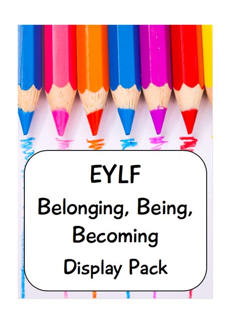 Home Posters Signs Belonging Being Becoming Eylf Display Pack