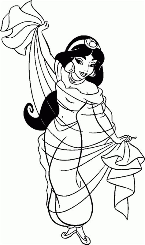 Dibujo de disney para colorear. Princesas Disney: Más dibujos para colorear de "Jasmine"