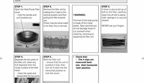 Important information, Heat pump filter unit | Hotpoint Ariston TCD 851