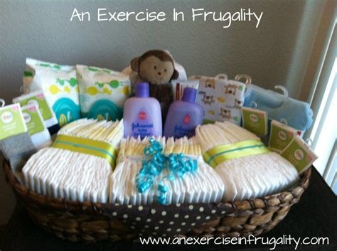 New baby shower favors & gifts. Baby Shower Basket Gift Idea | An Exercise in Frugality